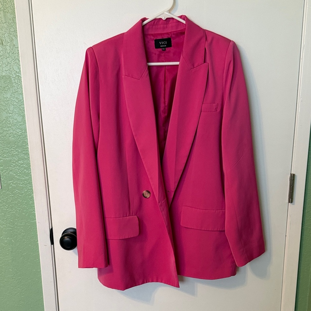 Vici Fuchsia Single-Button Blazer - image 1